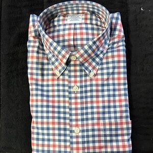 Brooks Brothers Men's Button-Down Check Shirt in Blue and Red